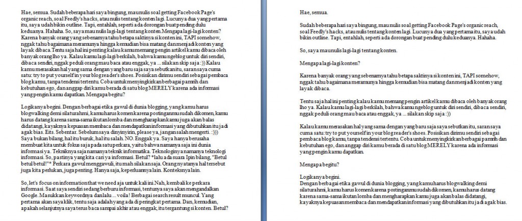 menulis artikel panjang - paragraf pendek