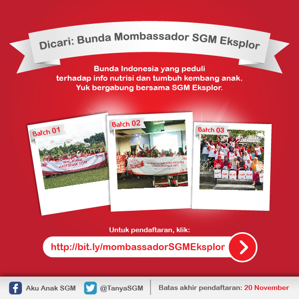 Andakah Bunda Mombassador SGM Eksplor  yang Kami Cari?