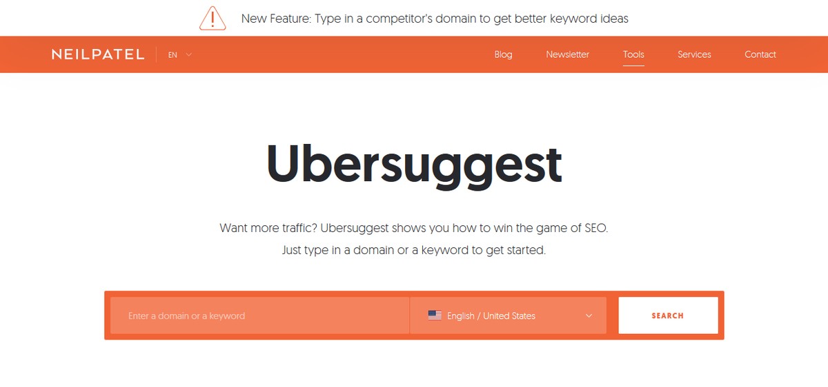 Tool riset kata kunci: Ubersuggest