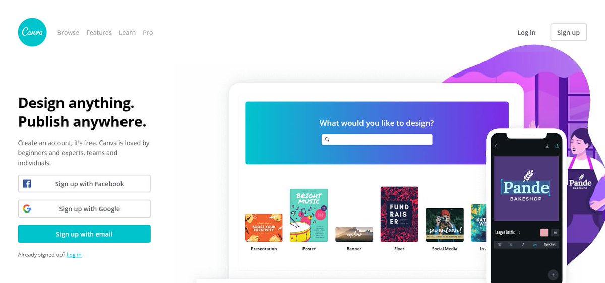 Cara menggunakan Canva: kenalan interface