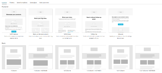 Memanfaatkan Mailchimp - memilih desain newsletter