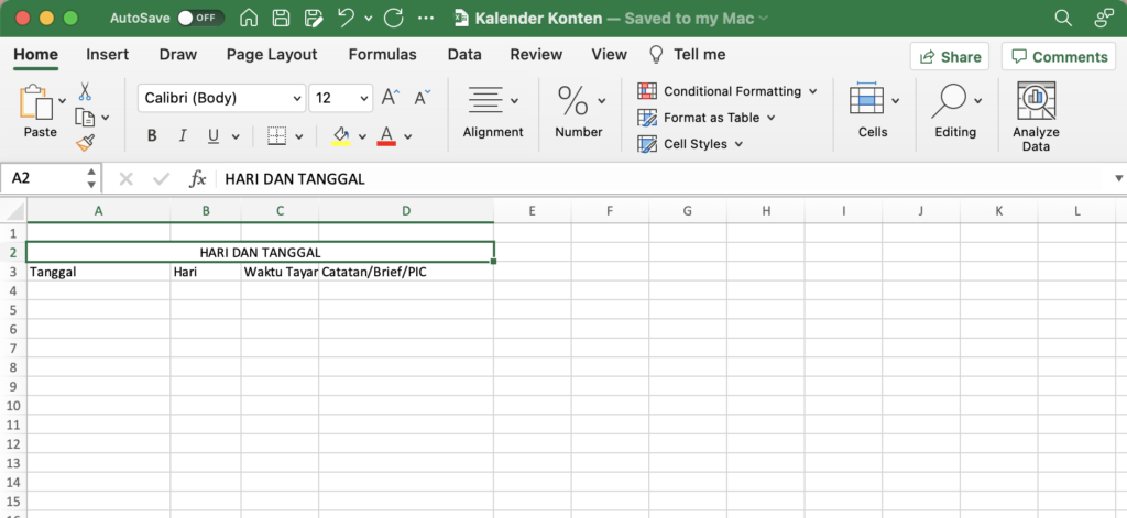 Tutorial Membuat Konten Kalender 1